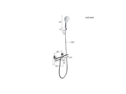 Thermostatische opbouw badkraan - Ikoro