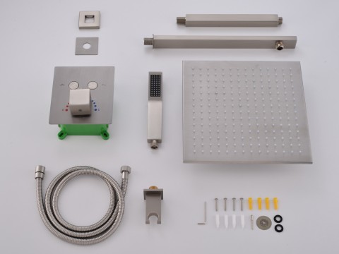 Thermostatische inbouw regendoucheset - Saga
