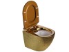 Hangend rimless toilet - Alaska - Goud met gouden deksel