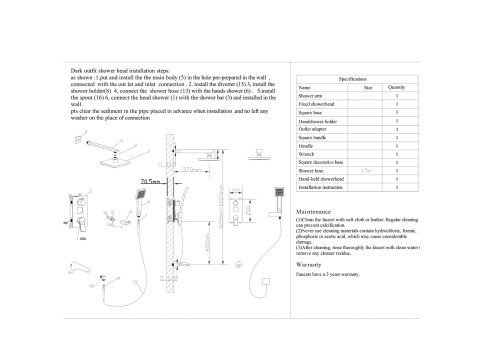 Inbouw regendoucheset - Digitaal display - Birman